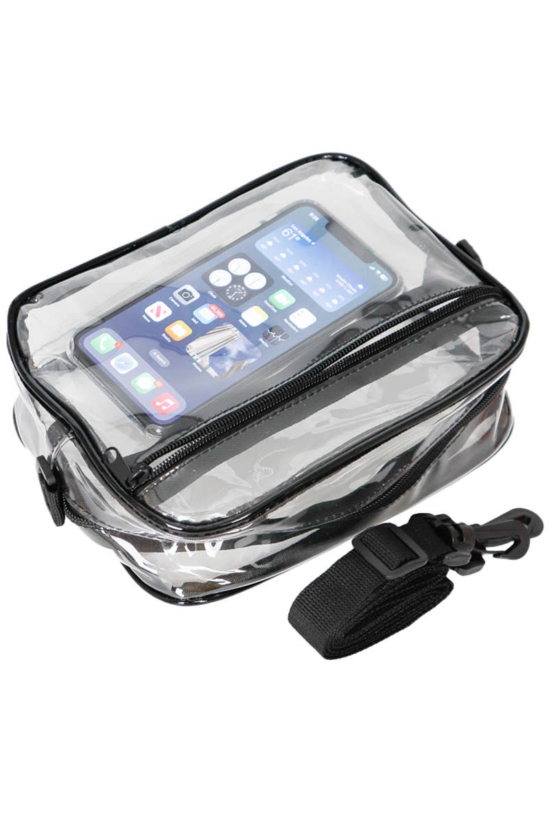 Clear PVC Crossbody Messenger Travel Bag