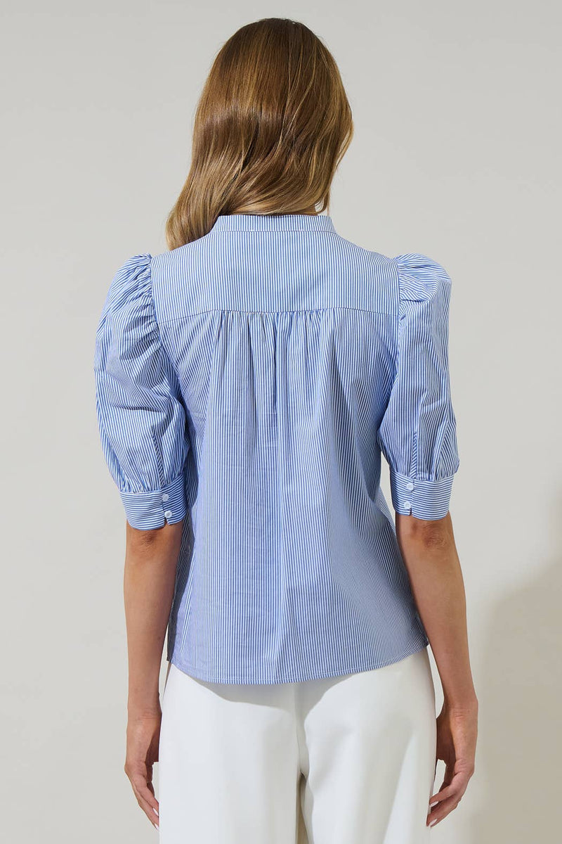 Cayra Stripe Klina Drape Sleeve Top