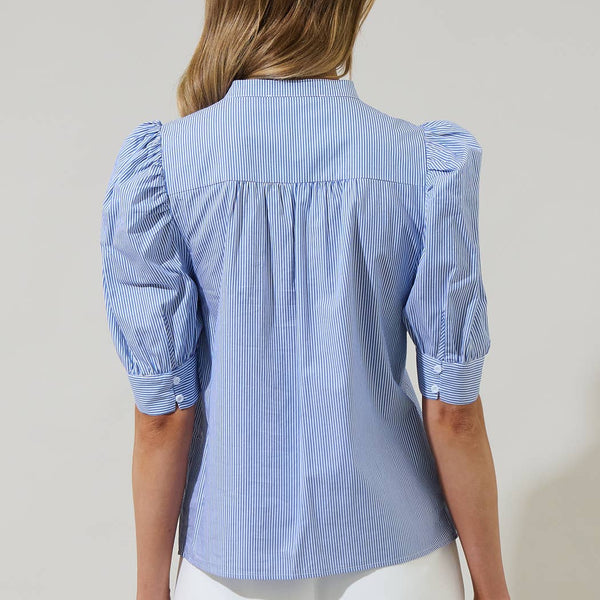 Cayra Stripe Klina Drape Sleeve Top