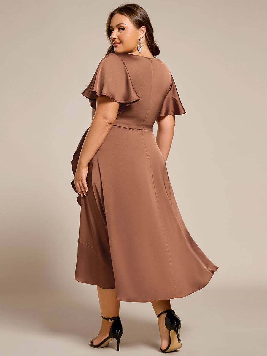 Elegant Satin Midi Dress