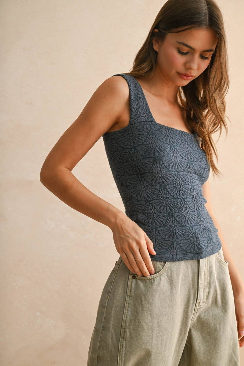 Strechy Washed Detail Knitted Top