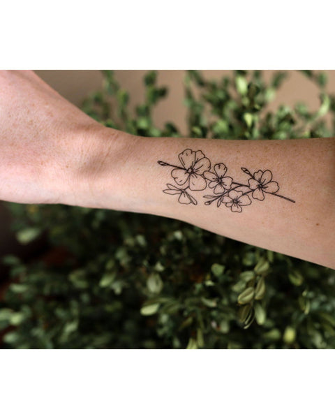 Black ink temporary Cherry Blossom tattoo- SLATE Boutique & Gifts