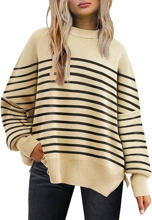 Crewneck Batwing Sleeve Chunky Sweater