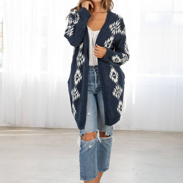 Beautiful Southwestern Open Front Cardigan