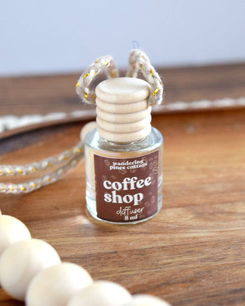 Wandering Pines Cottage - Hanging Car Diffuser 8 ml Coffee Shop