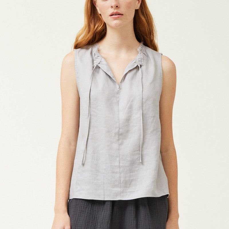 Sleeveless Linen Top