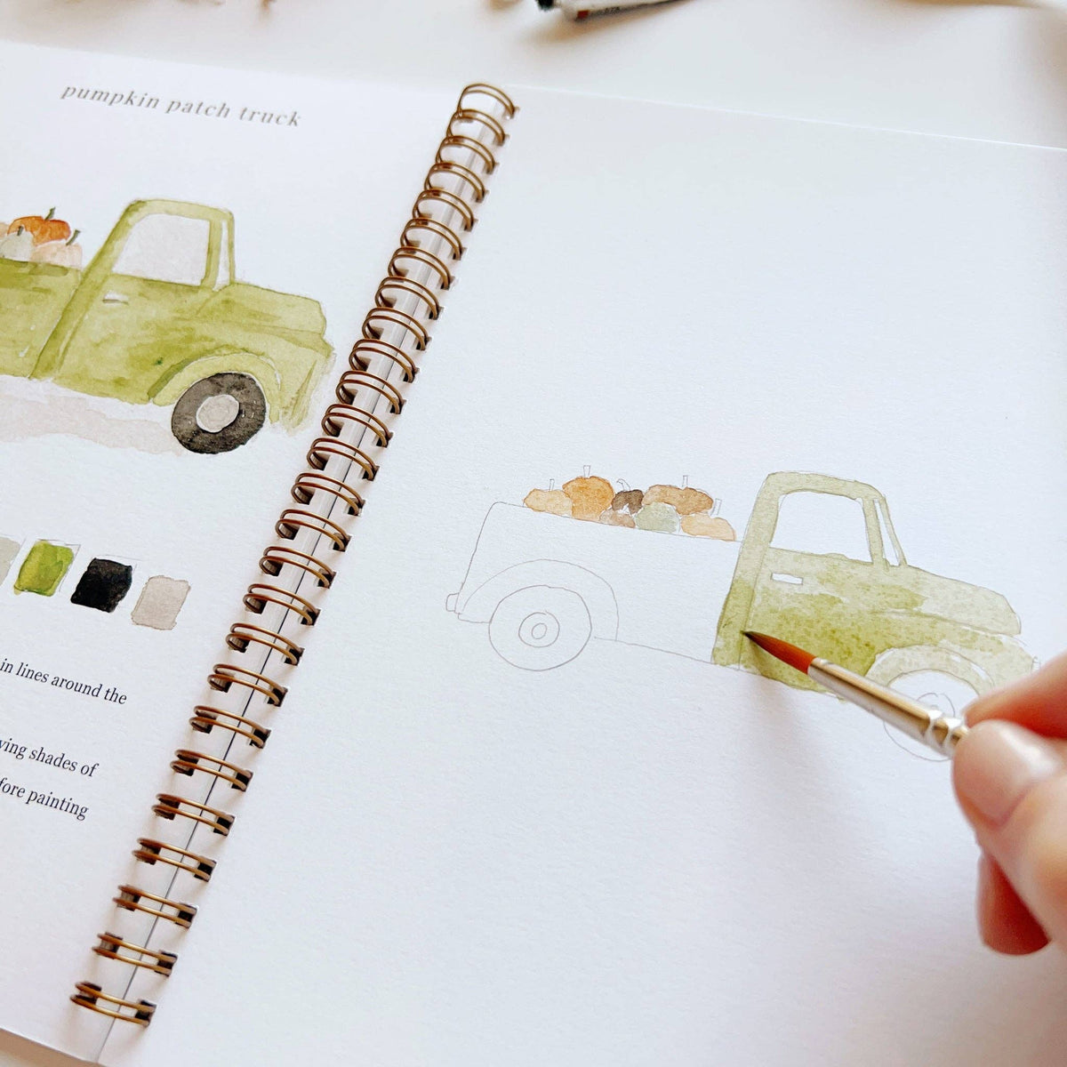 Autumn watercolor workbook by Emily Lex studio