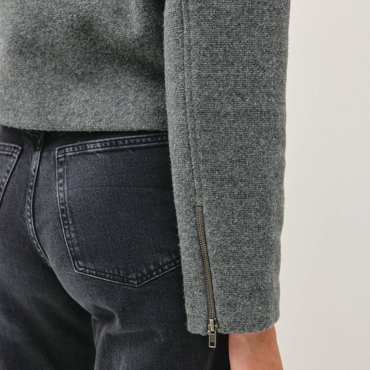 Cropped Moto Style Jacket