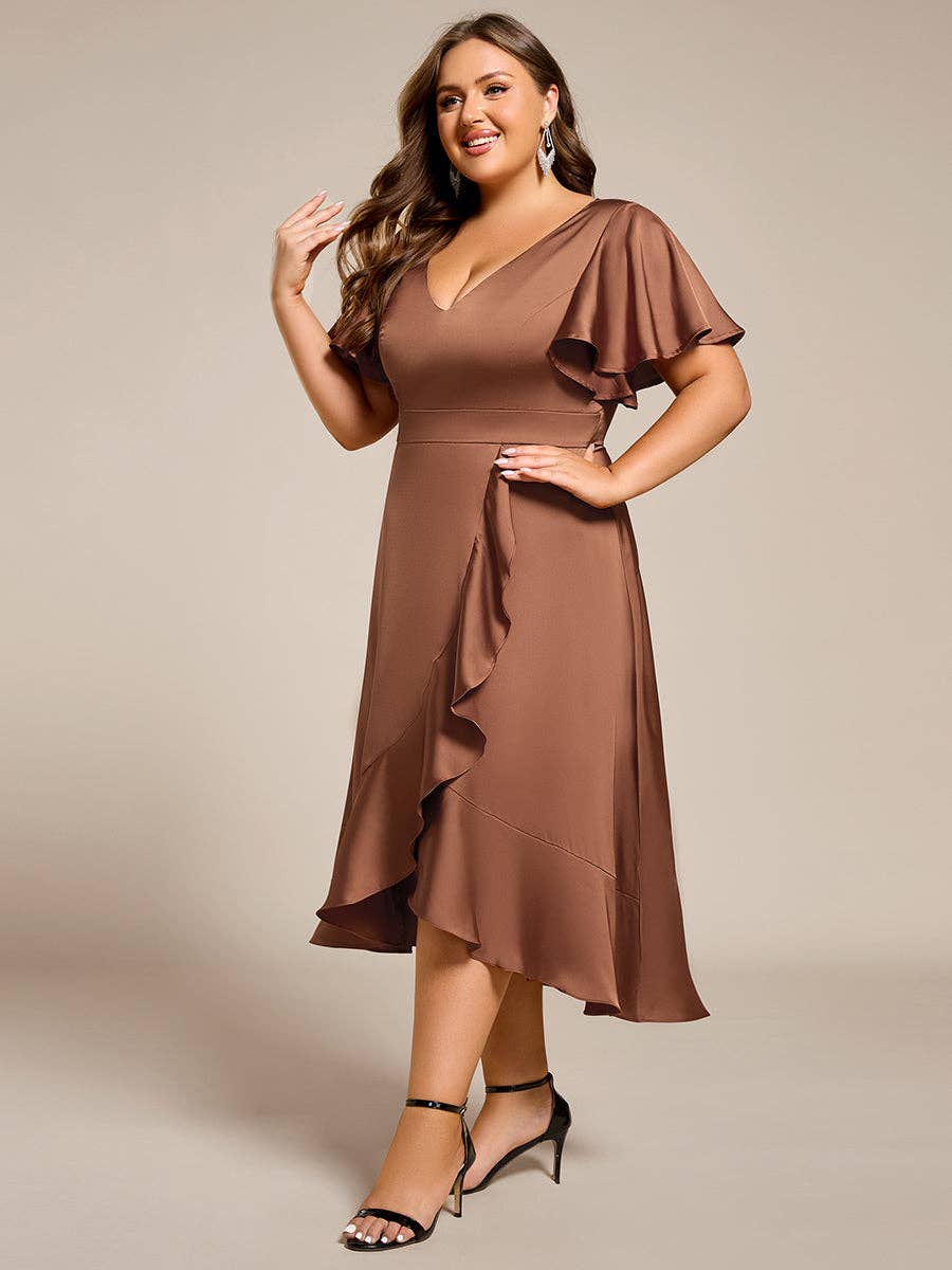 Elegant Satin Midi Dress
