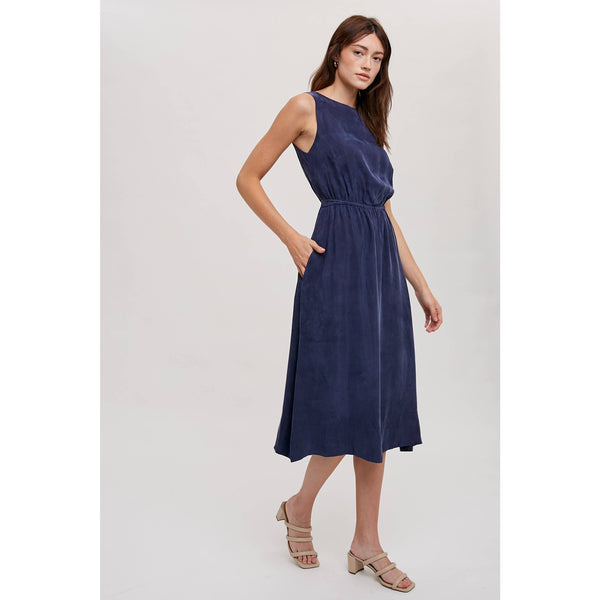 Sandwash Tie Detail Midi Dress