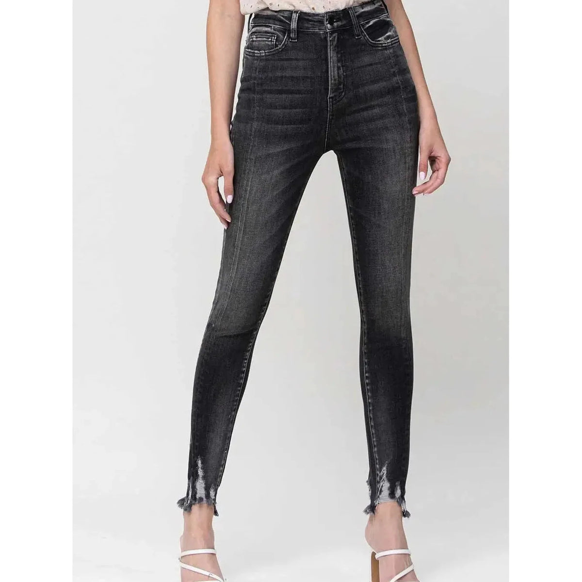Super High Rise Black Ankle Skinny Jeans - Women's Clothing
