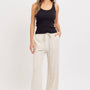 Linen Blend Striped Pull on Pants