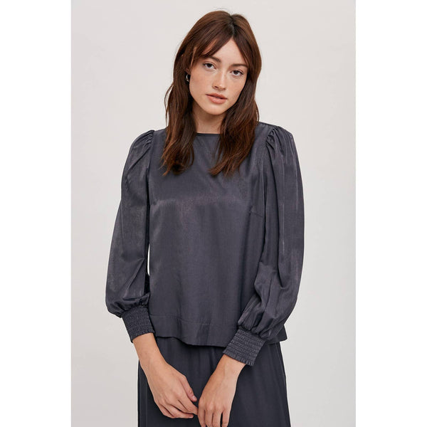 Satin Smock Cuff Blouse