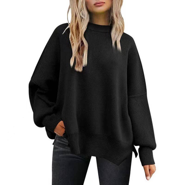 Crewneck Batwing Sleeve Chunky Sweater