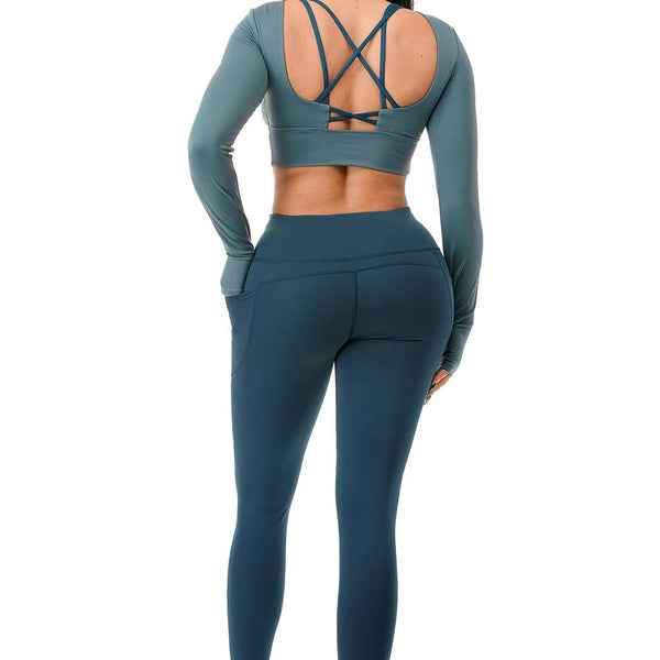 Long Sleeve Crop Yoga Set