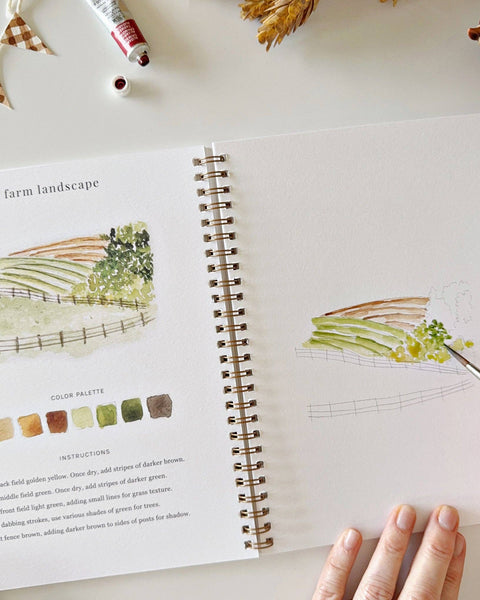 Farm Watercolor Workbook