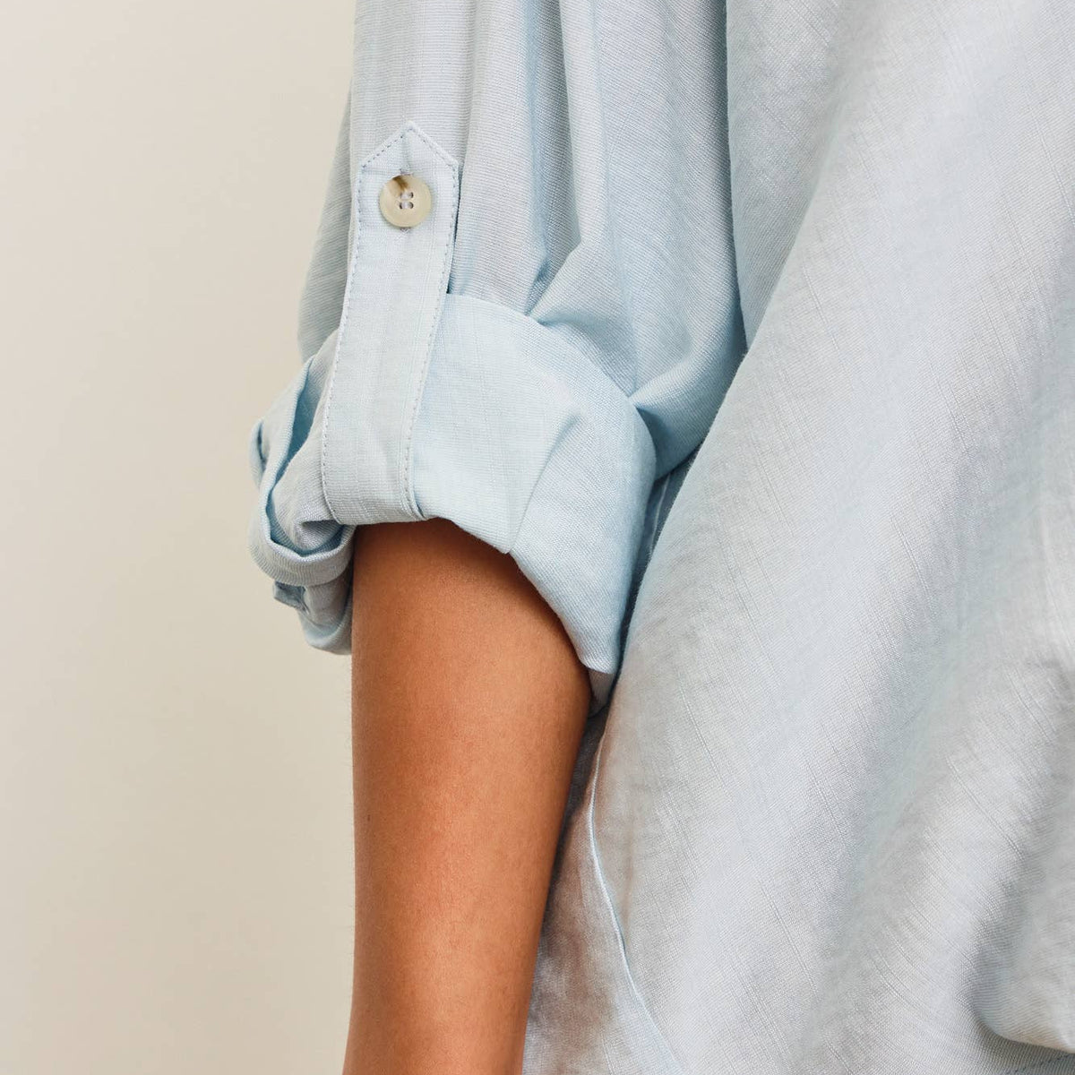 V-Neck Knotted Button Up