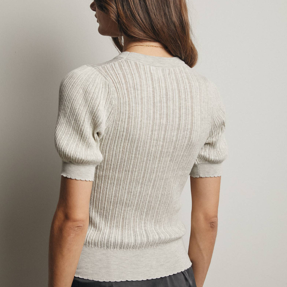 Tara Textured Knit Puff Sleeve Top