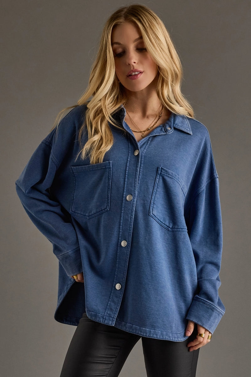 Keira Dk. Blue Super Soft Button Up