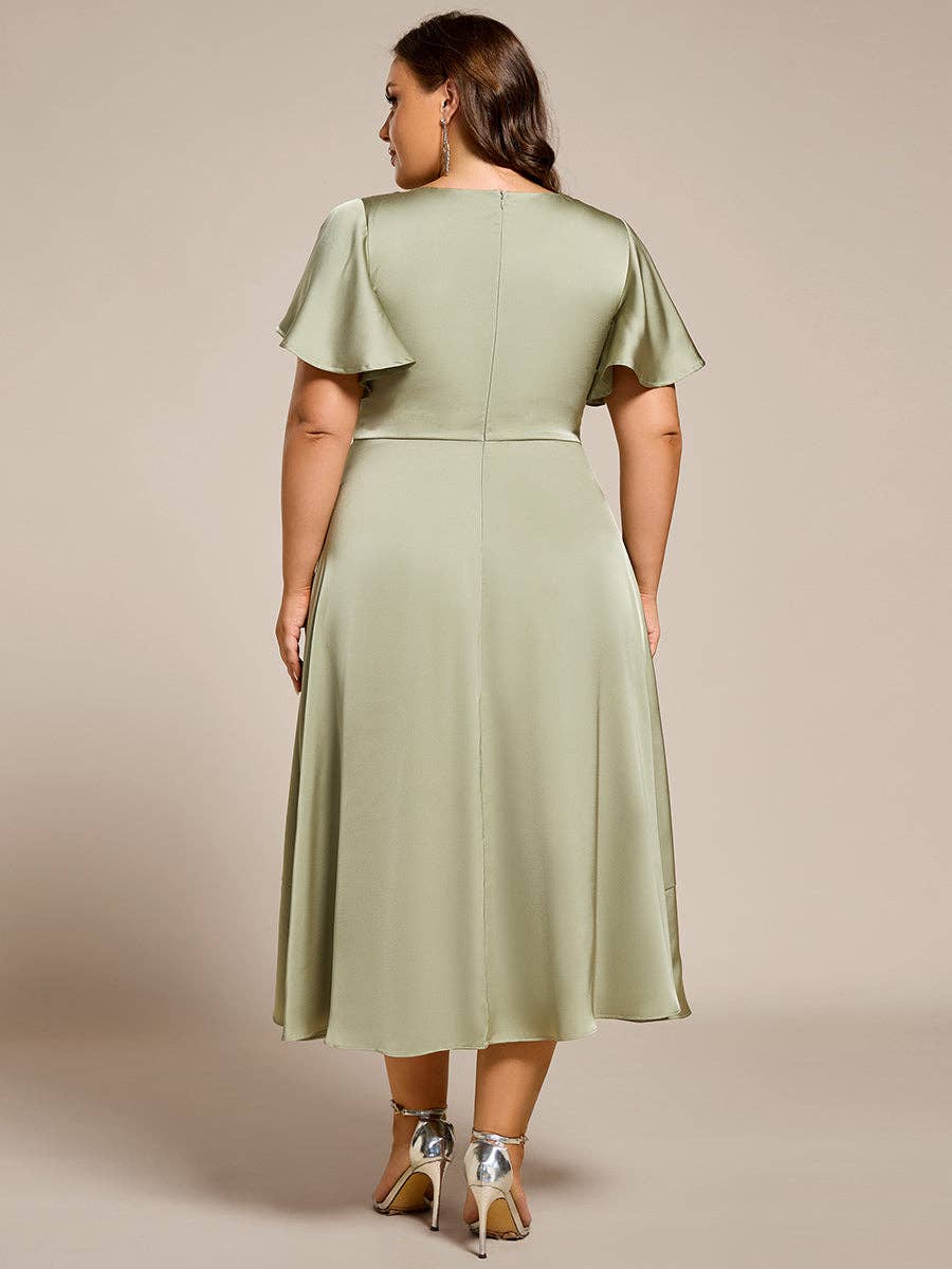 Elegant Satin Midi Dress