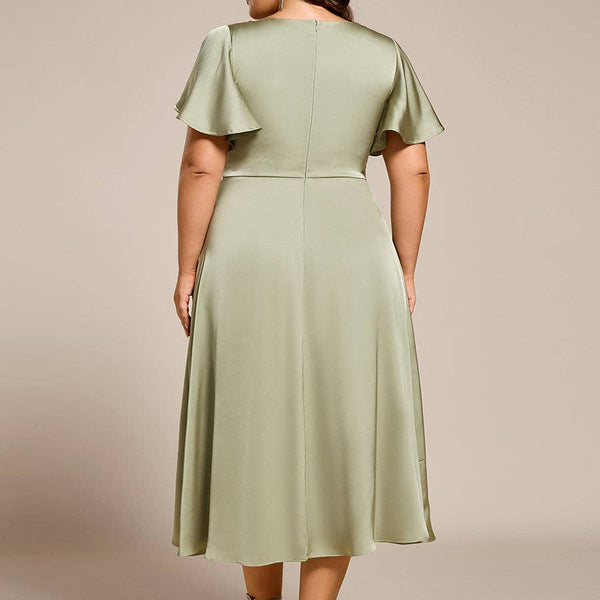 Elegant Satin Midi Dress