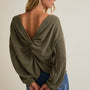 Back Twist Long Sleeve Sweater