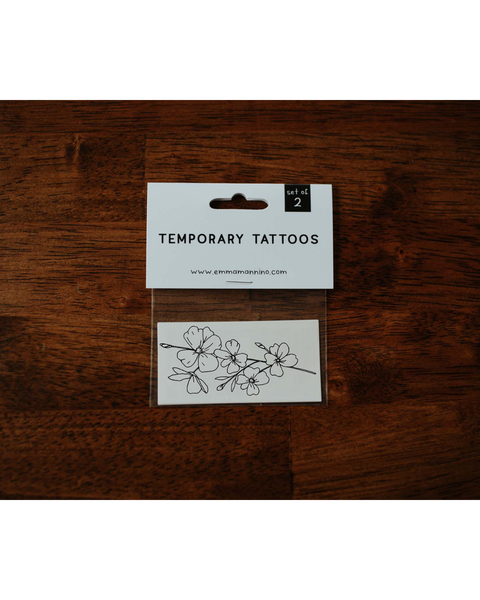 Black ink temporary Cherry Blossom tattoo- SLATE Boutique & Gifts