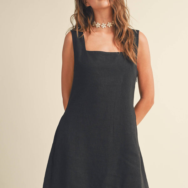 Linen Square Mini Dress