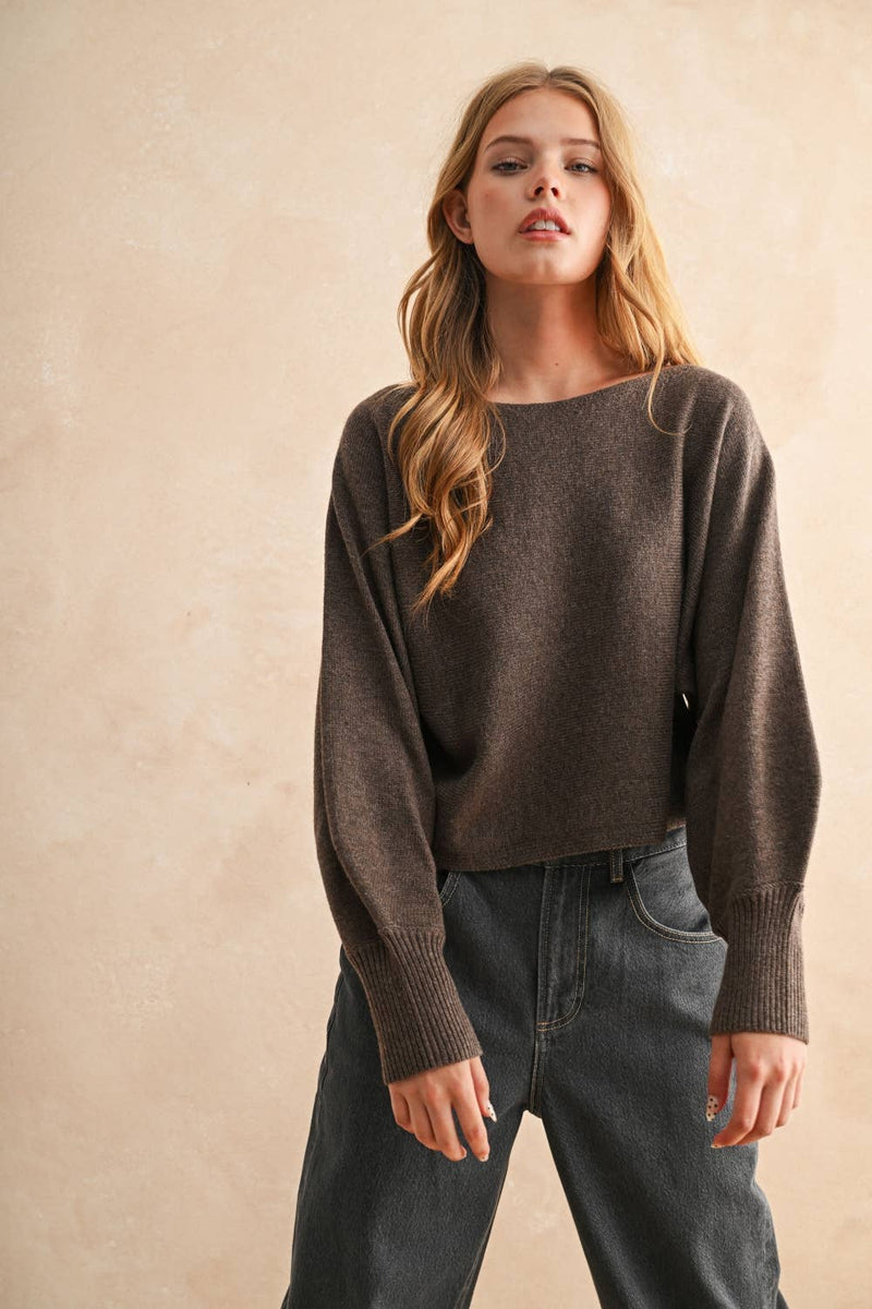 Boat Neck Sweater Top