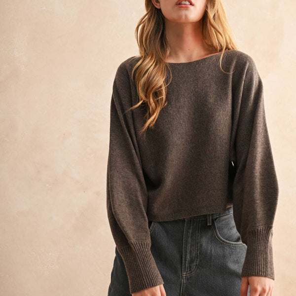 Boat Neck Sweater Top