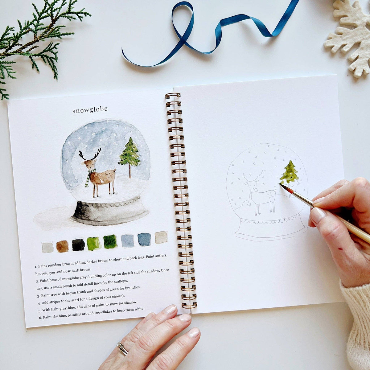 Winter watercolor workbook by Emily Lex studio