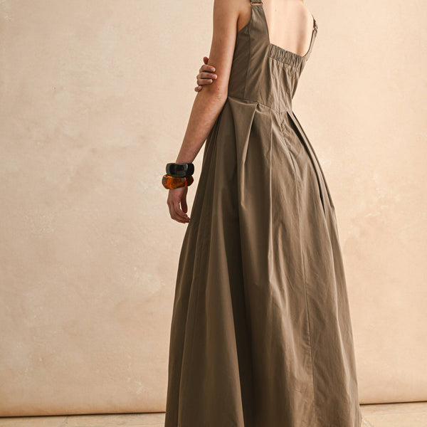 Stitch Front Pleated Dress