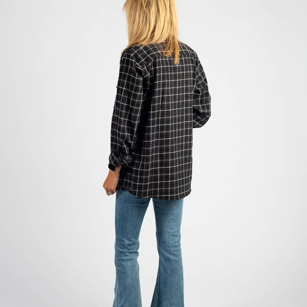 Black Plaid Flannel Shacket