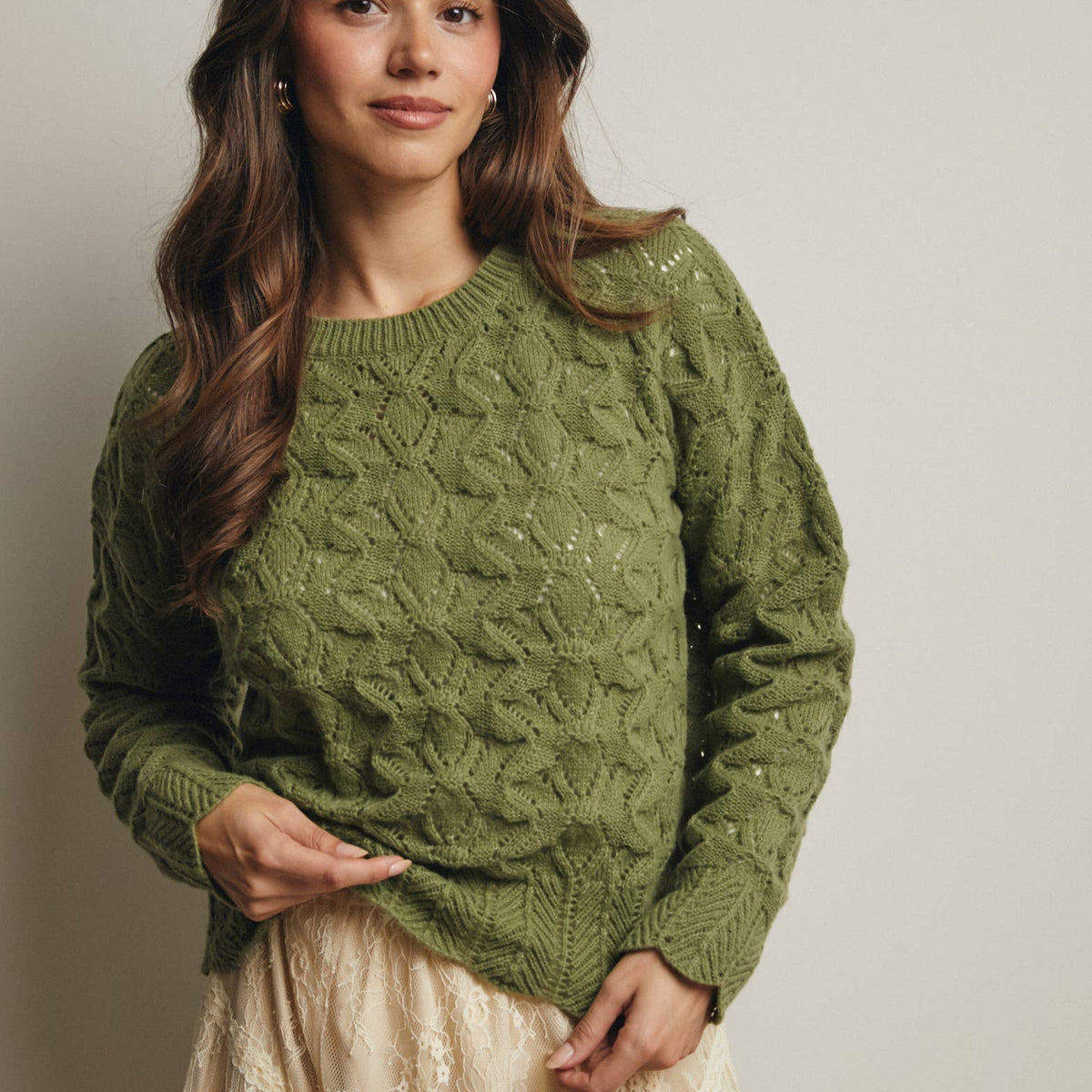 Willow Open-Knit Pointelle Sweater
