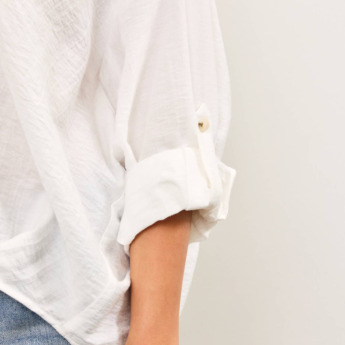 V-Neck Knotted Button Up