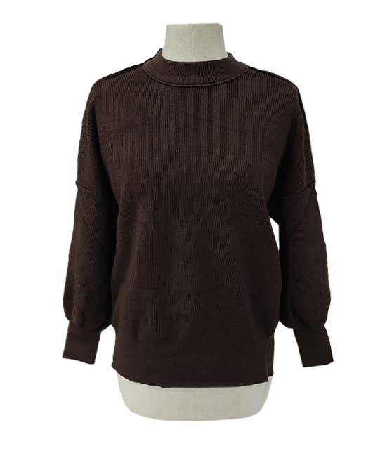 Crewneck Batwing Sleeve Chunky Sweater