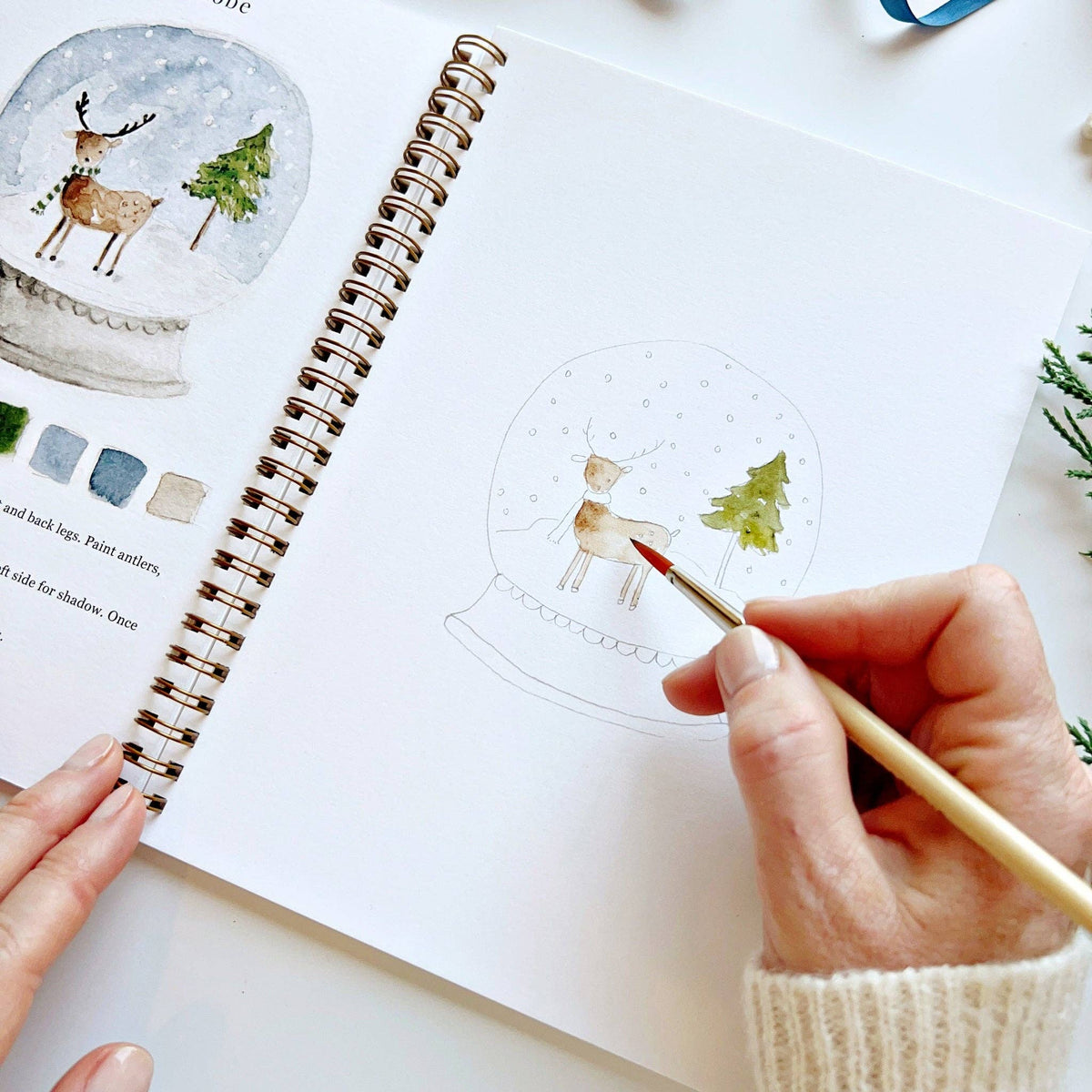 Winter watercolor workbook by Emily Lex studio