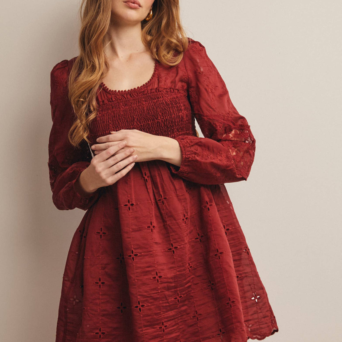 The Ada Embroidered Lace Mini Dress