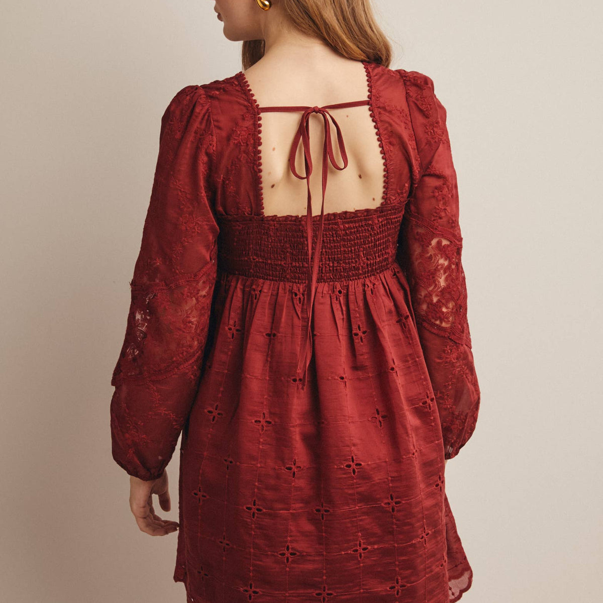 The Ada Embroidered Lace Mini Dress