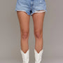 Medium Light High Rise Relaxed Shorts- Hidden