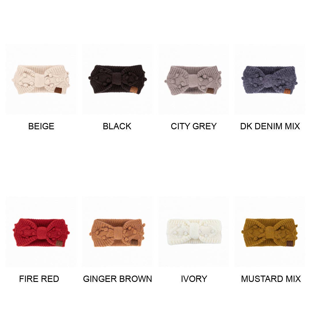 CC Crafted Pom Detail Head Wrap