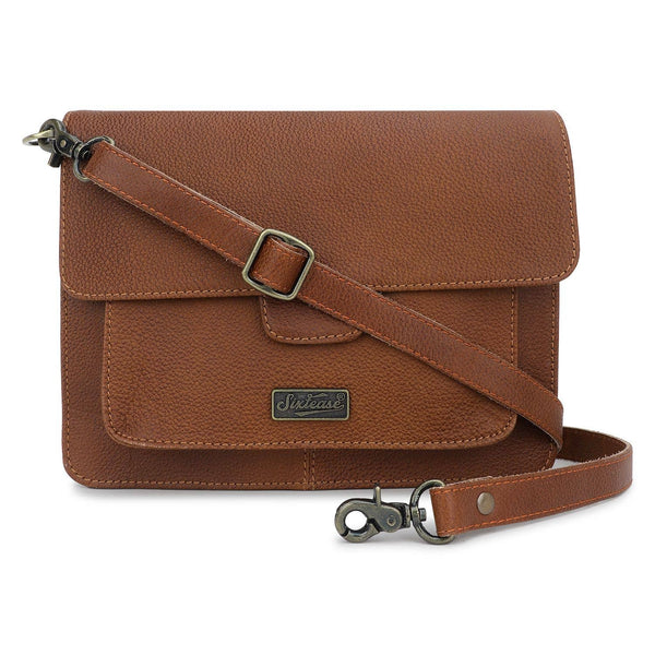 Leather Women's Crossbody - Chestnut Brown Dual Tone