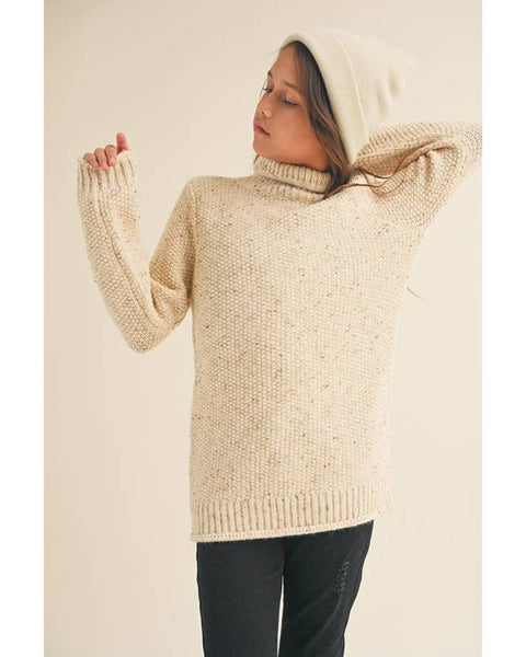 Juniors - Long Turtle Neck Sweater