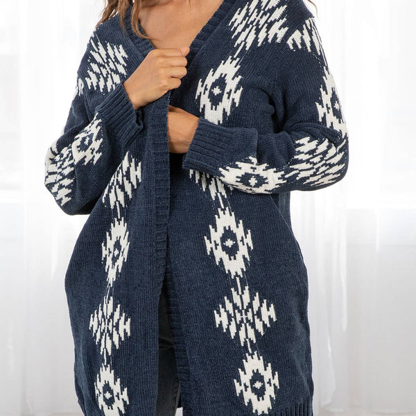 Beautiful Southwestern Open Front Cardigan