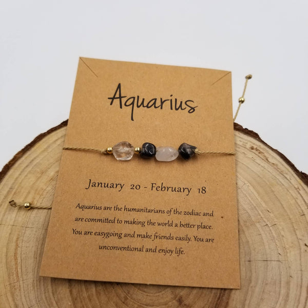 Natural Stone Handwoven Constellation Bracelet with Card