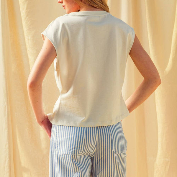 Round Neck Waist Detailed Top