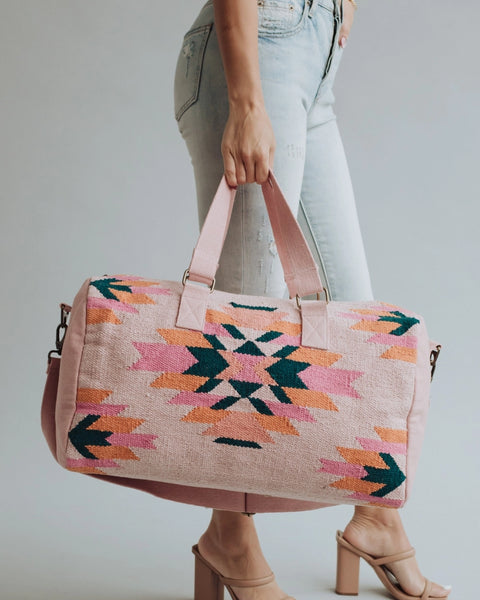 Pink, Teal & Orange Aztec Duffel