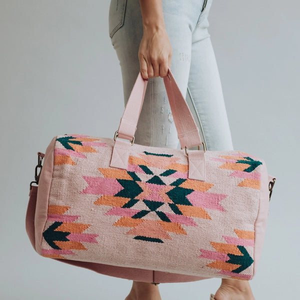 Pink, Teal & Orange Aztec Duffel