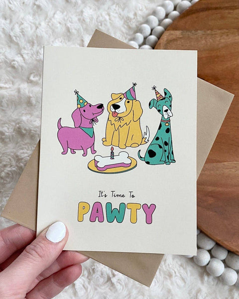 "It's Time To Pawty" Greeting Card