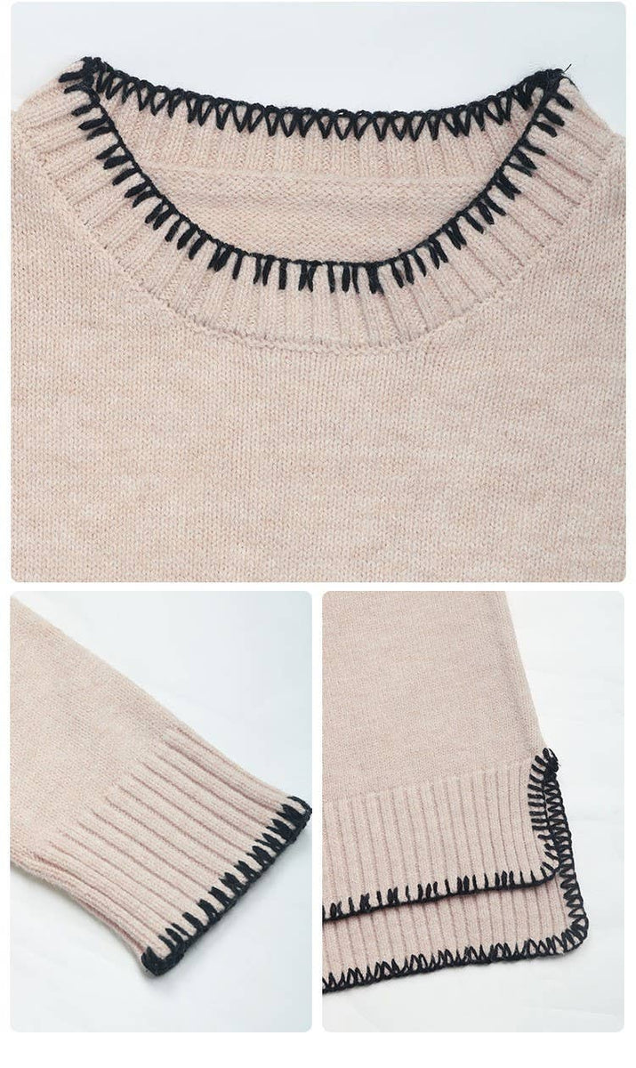 Crewneck Slit  Sweater